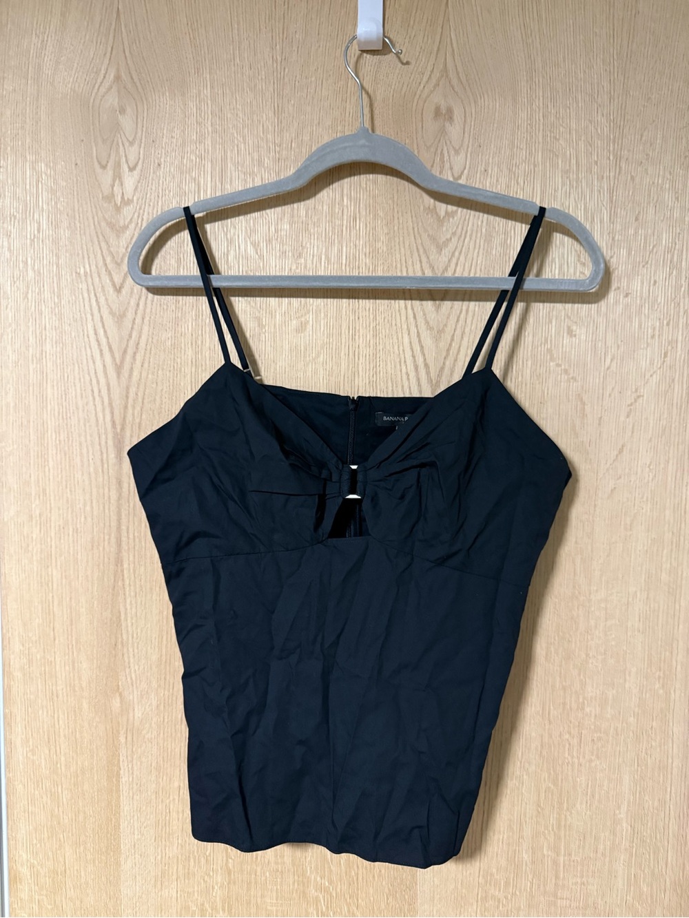Banana Republic Black Bow-Front Spaghetti Strap Cami